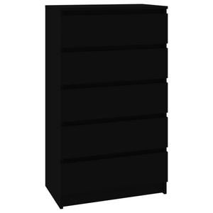 vidaXL Zásuvková skříňka černá 60x36x103 cm Dřevěný materiál