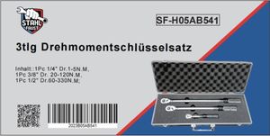 Drehmomentschlüssel Set 1/4 - 3/8 - 1/2 Zoll im Alukoffer 3-teilig