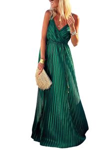 Damen Abendkleid Partykleid Wickelkleid V-Ausschnitt Elegant Bodycon Kleider Hochzeit Schwarzgrün,Größe M