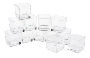 VBS XXL Teelichtgläser Cube 12 Stück 5,5x5,5x6cm