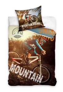 Mountain Bike Teenager Wende-Bettwäsche Set 135x200 80x80 100% Baumwolle