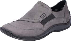Rieker Damen Slipper Halbschuh hübsche Nahtführung Stretcheinsatz L1791, Größe:40 EU, Farbe:Grau Rieker Damen Slipper Halbschuh hübsche Nahtführung Stretcheinsatz L1791, Größe:40 EU, Farbe:Grau