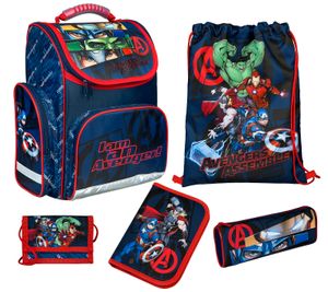 Sada školní tašky Avengers 5ks Scooli EXPORT penál, brašna, taška na peníze a taška na tělocvik