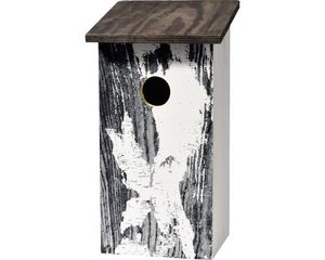 dobar Klassischer Nistkasten mit Baumrinde-Aufdruck "Betula pendula", 15,5 x 14,5 x 30 cm, Motiv: Birke