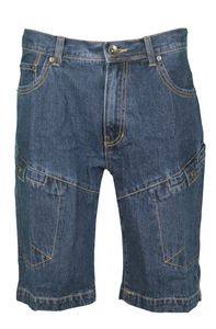 Jeanshose Herren kurz Jeansshorts im 5-Pocket-Design Shorts 100% Baumwolle, Größe:XXL, Variante:Dunkelblau mit Cargotasche