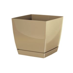 kvetináč 12x12cm Coubi Square P DUKP120-7502U káva s mliekom plastový PROSPERPLAST