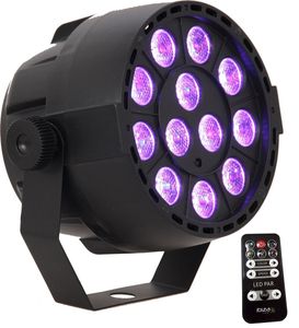 LED-Lichteffekt IBIZA ''PAR-MINI-RGB3'' 12x 3W RGB LED, Musiksteuerung, DMX