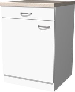Flex Well Unterschrank mit Schublade und Drehtür Wito BxTxH 60 x 60 x 85 cm weiß matt zerlegt Anschlag reversibel 00006933