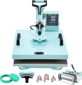 VEVOR Hitzepresse, 15 x 15 Zoll, 8-in-1 Wärmeübertragungsmaschine mit 6-30 oz Tumbler-Presse, 360° wegschwenkbares T-Shirt-Pressen, digitale präzise Steuerung, für T-Shirts/Tassen/Hüte/Teller, Grün VEVOR Hitzepresse, 15 x 15 Zoll, 8-in-1 Wärmeübertragungsmaschine mit 6-30 oz Tumbler-Presse, 360° wegschwenkbares T-Shirt-Pressen, digitale präzise Steuerung, für T-Shirts/Tassen/Hüte/Teller, Grün