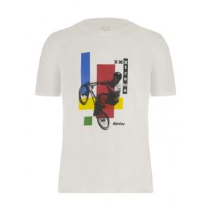 Santini Cyklistické tričko s krátkym rukávom - BMX UCI OFFICIAL - White M