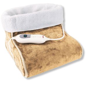 Grafner® Fußwärmer elektrisches Wärmekissen in Braun Fußwärmegerät Fußsack