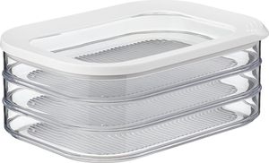 Mepal | Modula Aufschnittdose 3-lagig | 1650 ml | zur Aufbewahrung von Wurst und Fleischwaren im Kühlschrank | spülmaschinenfest | 3 separate Aufbewahrungsbehälter | Nordic White
