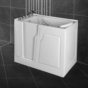 PureHaven Seniorenbadewanne 122x71 cm mit Whirlpool-Funktion Wasserdüsen integrierter Tür für leichten Einstieg pflegeleichte Oberfläche