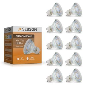 10x LED Lampe GU10 warmweiss 4W / 30W Leuchtmittel Strahler Spot 230V SEBSON