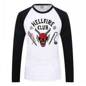 Fremde Dinge Hellfire Club T-Shirt Langarm Uni Staffel 4 80er Jahre Nostalgie Retro Dd Langarm T-Shirt-XL