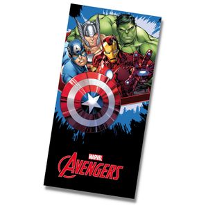 Avengers Badetuch 70x140 cm, 100 % Baumwolle, Marvel's Avengers Heroes Captain America, Iron Man, Hulk & Thor Bade- / Strandtuch für Kinder