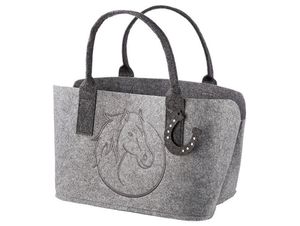 Tasche Shopping, Filz Tasche, aufgestickt "Pferdekopf" (verschiedene Farben)
