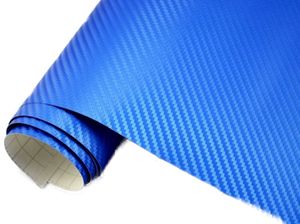 Autofolie 3D Carbon Folie blau metallic blasenfrei  100 x 152 cm Meterware mit Luftkanälen , Car Wrapping Dekor Folie
