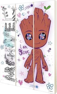 Marvel - bedruckt "Groot Galaxy Eyes - Patricia", Holz PM11735 (20 cm x 1,2 cm x 29 cm) (Weiß/Braun)