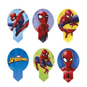 12 Spiderman Dekopicker aus Esspapier