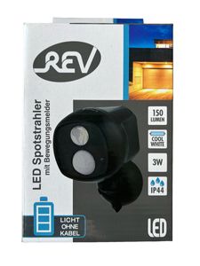 REV LED Spotstrahler mit Bewegungsmelder schwarz