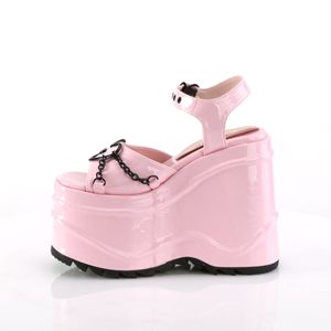 Demonia WAVE-09 Sandalen Sandaletten rosa, Schuhgröße:EU-37 / US-7 / UK-4