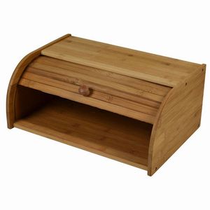 Bambus Brotkasten Brotkiste  Brotbox Holz mit Rolldeckel Brotaufbewahrung