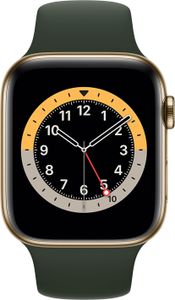 Apple WATCH Series 6 44mm GPS+Cellular Edelstahlgehäuse Gold Sportarmband Grün