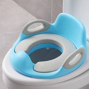 LZQ Kinder Toilettensitz WC Aufsatz Baby Sitz Anti-Rutsch Polster Kloaufsatz Toilettentrainer mit Griff und Spritzschutz Blau
