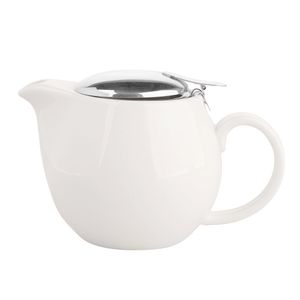 Teekanne PORZELLAN Kanne 0,45 l Kaffeekanne Teekessel Kännchen mit Teesieb Weiß