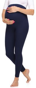 Damen Lange Umstandsleggings aus Viskose MS10-297, Farbe:Marineblau, Größe:3XL