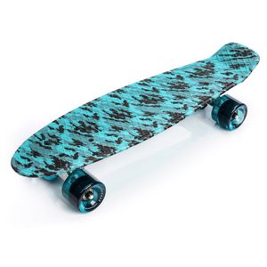 Skateboard Komplette 22" Mini Cruiser Board Retro Komplettboard für Anfänger Kinder Jugendliche Erwachsene, 56x15cm Meteor Multicolour blue/black