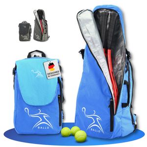 BALLO® Tennisrucksack Tennistasche [NEUHEIT] Schlägertasche Rucksack Tasche Tennis Badminton | Damen Herren mit Schuhfach & geschlossenem Schläger Fach