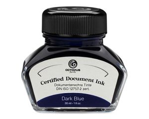 Document Ink dark blue, dokumentenechte Tinte, zertifiziert nach DIN ISO 12757-2, 30 ml