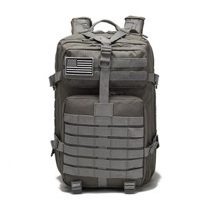 Kapazität Männer Armee Militärische Taktische Rucksack Wasserdichte Outdoor Sport Wandern Camping Reise 3D Rucksack Taschen Für Männer, grau , grau, 45L