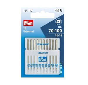 Prym 154110 Maschinennadeln Standard 70-100, 130/ 705 10 Stück Nähmaschinennadel, Stahl, silber, 3,0 x 0,3 x 0,3 cm, Standard, 130/705, No. 70-100