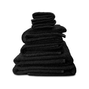 6er Handtuch Set schwarz 2x Duschtuch 2x Handtuch 2x Gästetuch - 100% Baumwolle