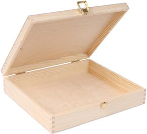 Creative Deco Holzkiste mit Deckel Erinnerungsbox | 29 x 25 x 6,5 cm | Kiste Aufbewahrungsbox Holzbox Spielzeugkiste Unlackiert Kasten - ohne Griffen | Ideal für Wertsachen, Spielzeuge und Werkzeuge