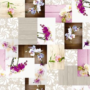 PVC Tischdecke Orchidee Wachstuch - Breite & Länge wählbar - abwaschbare Tischdecke - Blüten pink weiss rosa, Größe:100 x 100 cm