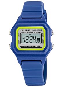 Kinder Digital Uhr Calypso Armbanduhr blau K5802/5