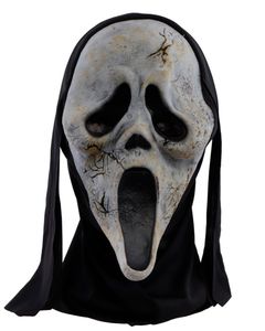Scream Zombie Maske "Ghost Face" mit Kapuze | Schwarz Grau