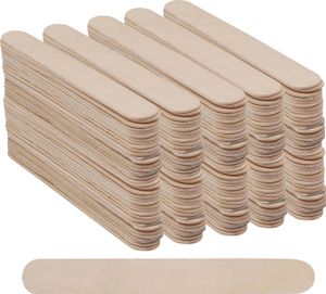 Belle Vous Naturbelassene Eisstäbchen Holz zum Basteln (300 Stk) – L14,8 x B1,6 cm – Glattes Rührstäbchen Holz – Für Kunstprojekte, Waxing, Eis, Lolli