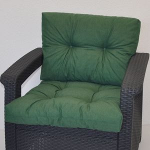 Kissen / Polster für PE - Rattanmöbel , Set Sitz + Rücken , Colore verde scuro (dunkelgrün)