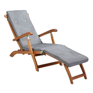 Detex Liegenauflage Deck Chair atmungsaktiv Polsterauflage grau & creme meliert, Farbe:grau meliert
