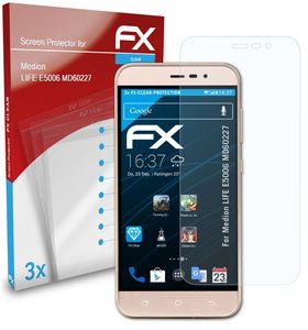atFoliX FX-Clear 3x Schutzfolie kompatibel mit Medion LIFE E5006 (MD60227) Displayschutzfolie