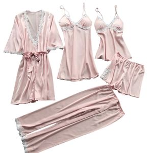 Damen Nachthemd Pyjama Sleepshirt Nachtwäsche Kleid Schlafwäsche Rosa M-3XL