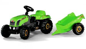 rolly toys Kid Trettraktor mit Anhänger, grün/silber, Maße: 134x47x52 cm; 01 216 9