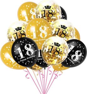 Oblique Unique Konfetti Luftballon Set Zahl 18 Geburtstag Happy Birthday 15 Ballons