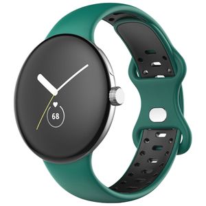 Armband für Google Pixel Watch Silikon Zweifarbig Dunkelgrün