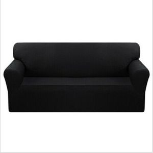 Sofabezug 235-300cm Schwarz Schonbezug 4-Sitzer Sesselüberzug